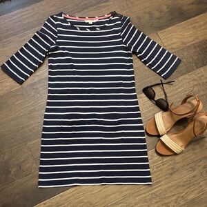 Boden Navy and White Striped Dress